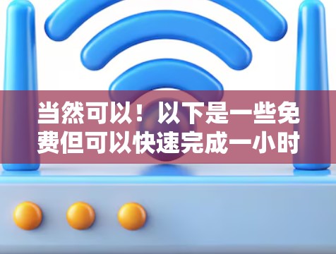 当然可以!以下是一些免费但可以快速完成一小时任务的加速器,这些工具通常都有时间限制,但可以满足大多数需要快速完成任务的需求