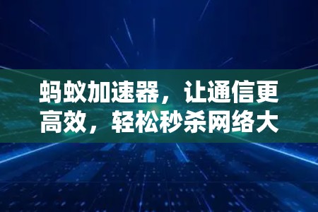 蚂蚁加速器，让通信更高效，轻松秒杀网络大神