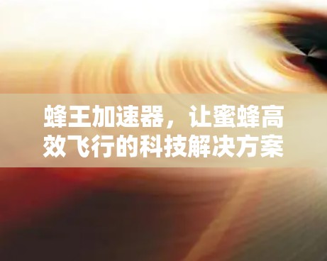 蜂王加速器,让蜜蜂高效飞行的科技解决方案