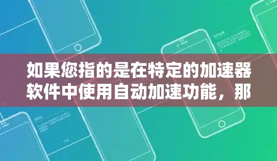 如果您指的是在特定的加速器软件中使用自动加速功能，那么以下是常见的步骤