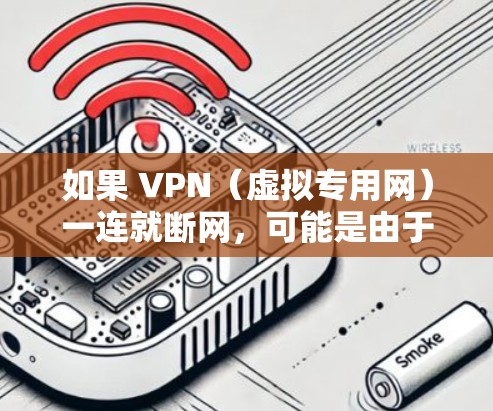 如果 VPN（虚拟专用网）一连就断网，可能是由于服务器故障、网络不稳定或其他问题导致的。以下是一些常见原因和解决方法