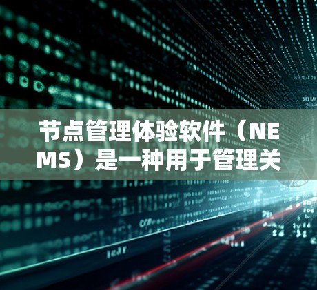 节点管理体验软件（NEMS）是一种用于管理关键节点的工具，广泛应用于软件开发、项目管理等领域。以下是对NEMS的详细分析