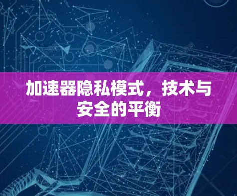 加速器隐私模式,技术与安全的平衡 加速器隐私模式,技术与安全的平衡