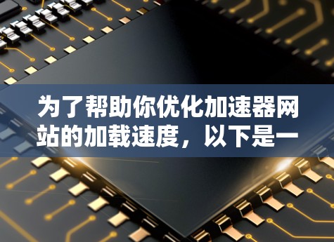 为了帮助你优化加速器网站的加载速度，以下是一些步骤和方法
