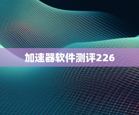 加速器软件测评226