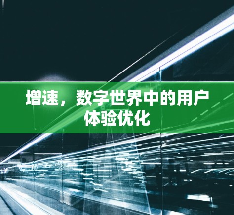增速，数字世界中的用户体验优化