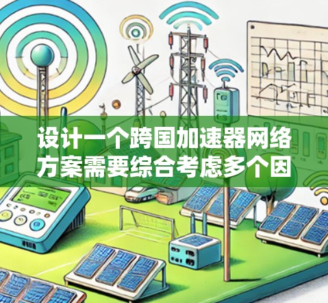 设计一个跨国加速器网络方案需要综合考虑多个因素,以确保高效、可靠和安全的数据传输和处理。以下是一个详细的方案概述