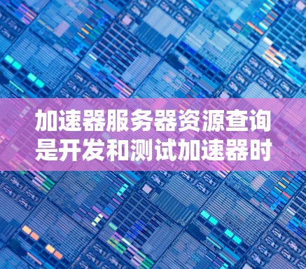 加速器服务器资源查询是开发和测试加速器时常用的工具，旨在获取服务器配置、运行环境等资源信息。以下是详细的步骤指南