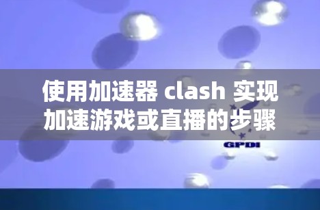 使用加速器 clash 实现加速游戏或直播的步骤如下 使用加速器 clash 实现加速游戏或直播的步骤如下