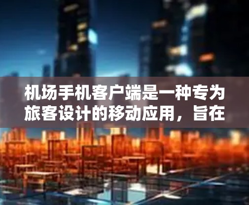 机场手机客户端是一种专为旅客设计的移动应用,旨在为旅客提供在机场或机场周边使用手机的便利服务。以下是一些常见的功能和使用场景 机场手机客户端是一种专为旅客设计的移动应用,旨在为旅客提供在机场或机场周边使用手机的便利服务。以下是一些常见的功能和使用场景